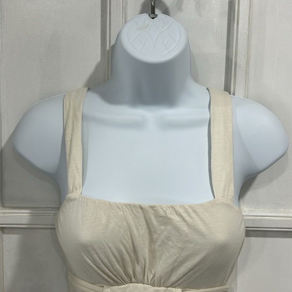 NWT James Perse Cotton Cross Strap Fit and Flare Neutral Minimalist Midi Dress - Picture 5 of 14